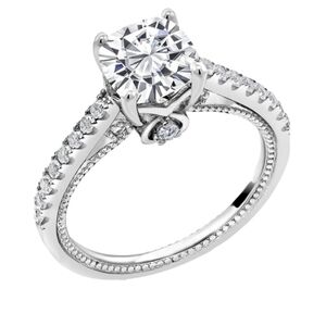 Certified 2.0ct Diamond Cushion Ring Moissanite 925 Wedding Engagement